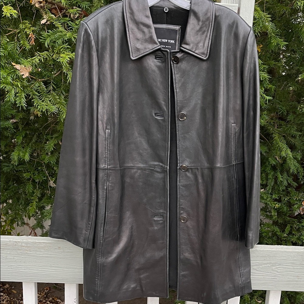 Marc New York Black Genuine Soft Leather Jacket Size M